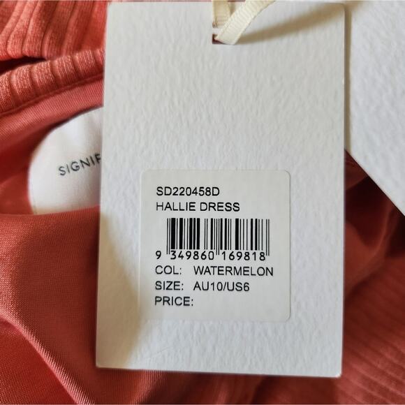 Significant Other Hallie Dress in Watermelon Size 6 NWT Halter Cut Out Midi - Picture 13 of 16